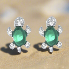 Load image into Gallery viewer, Green Turtle Stud Earrings