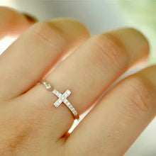 Load image into Gallery viewer, Zircon Open Cross Ring