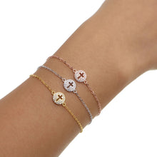 Load image into Gallery viewer, Round Cross Charm Pendant Bracelet