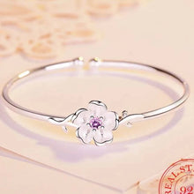 Load image into Gallery viewer, Pink Cherry Blossom Bangle Bracelet