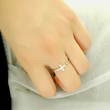 Load image into Gallery viewer, Zircon Open Cross Ring