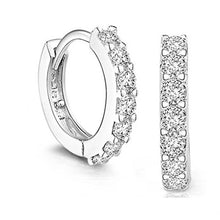 Load image into Gallery viewer, Round Zircon Hoops