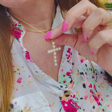 Load and play video in Gallery viewer, Pearl Cross Necklace