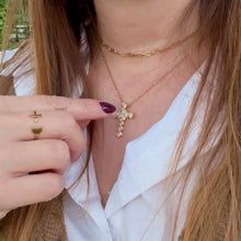 Load and play video in Gallery viewer, Zircon Baguette Cross Necklace