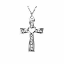 Load image into Gallery viewer, Heart Cross Necklace