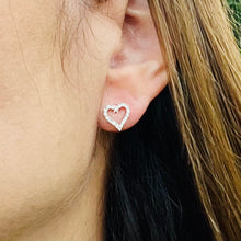 Load image into Gallery viewer, Heart Zircon Stud Earrings