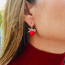 Load image into Gallery viewer, Crystal Bow Knot Dangling Earrings