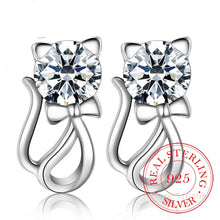 Load image into Gallery viewer, Kitty Cat Zircon Stud Earrings