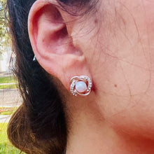 Load image into Gallery viewer, Zircon Pearl Twist Stud Earrings