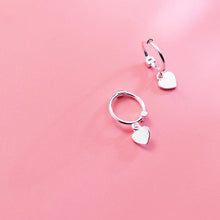 Load image into Gallery viewer, Small Dangling Huggie Heart Hoops