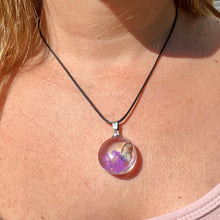 Load image into Gallery viewer, Round Glass Butterfly Pendant Necklace