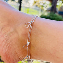 Load image into Gallery viewer, Hollow Dangling Hearts Anklet