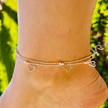 Load image into Gallery viewer, Hollow Dangling Hearts Anklet
