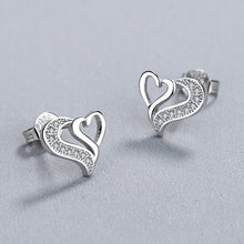 Load image into Gallery viewer, Crystal Dancing Hearts Stud Earrings