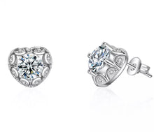 Load image into Gallery viewer, Big Heart Stone Stud Earrings