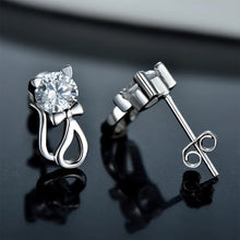 Load image into Gallery viewer, Kitty Cat Zircon Stud Earrings