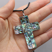 Load image into Gallery viewer, Natural Shell Cross Necklace