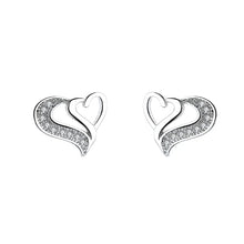 Load image into Gallery viewer, Crystal Dancing Hearts Stud Earrings