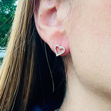 Load image into Gallery viewer, Heart Zircon Stud Earrings