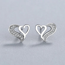 Load image into Gallery viewer, Crystal Dancing Hearts Stud Earrings