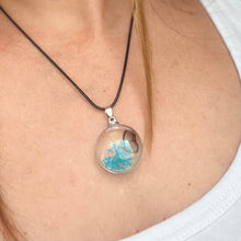 Load image into Gallery viewer, Round Glass Butterfly Pendant Necklace
