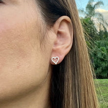 Load image into Gallery viewer, Heart Zircon Stud Earrings