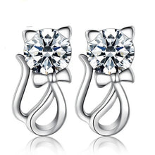 Load image into Gallery viewer, Kitty Cat Zircon Stud Earrings