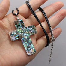 Load image into Gallery viewer, Natural Shell Cross Necklace