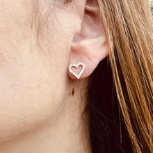 Load image into Gallery viewer, Heart Zircon Stud Earrings