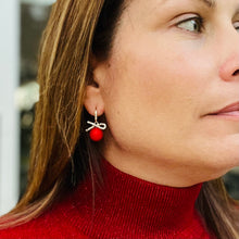 Load image into Gallery viewer, Crystal Bow Knot Dangling Earrings