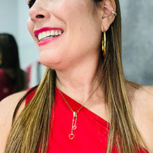 Load image into Gallery viewer, 2 Red Hearts Dangling Necklace