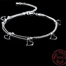 Load image into Gallery viewer, Hollow Dangling Hearts Anklet