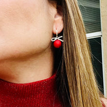 Load image into Gallery viewer, Crystal Bow Knot Dangling Earrings