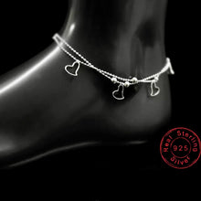 Load image into Gallery viewer, Hollow Dangling Hearts Anklet