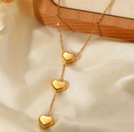 3 Dangling Hearts Necklace
