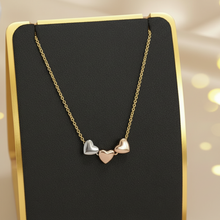 Load image into Gallery viewer, Triple Tri-Color Heart Beads Necklace
