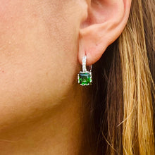 Load image into Gallery viewer, Emerald Zircon Dangling Earrings
