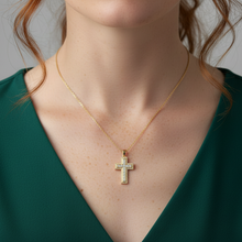 Load image into Gallery viewer, Square Zircon Cross Pendent Necklace
