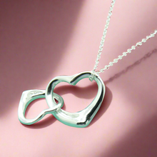 Load image into Gallery viewer, Double Dangling Hollow Hearts Necklace
