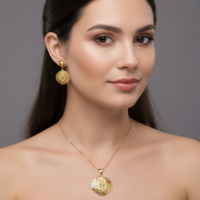 Load image into Gallery viewer, Lace Medallion Necklace &amp; Earring Set

