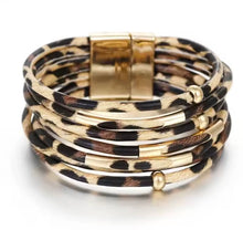 Load image into Gallery viewer, Magnetic Leopard Leather Bracelet
