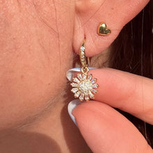 Load image into Gallery viewer, Zircon Flower Dangling Earrings
