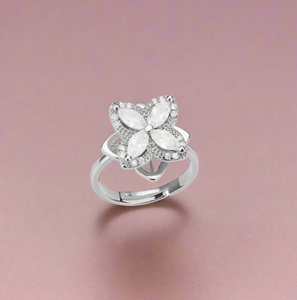Four Leaf Flower Fidget Spinner Ring