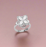 Four Leaf Flower Fidget Spinner Ring