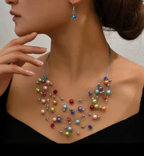 Load image into Gallery viewer, Multicolor Beads Necklace &amp; Earring Set
