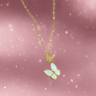 Double Butterfly Zircon Necklace