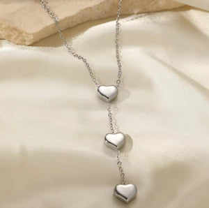 3 Dangling Heart Necklace