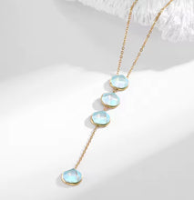 Load image into Gallery viewer, 4 Stone Dangling Resin Necklace &amp; Earrings Set
