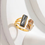 Multi Stone Geometric Ring