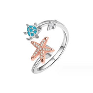 Turtle & Starfish Anti Anxiety/ Anti Stress Fidget Spinner Ring